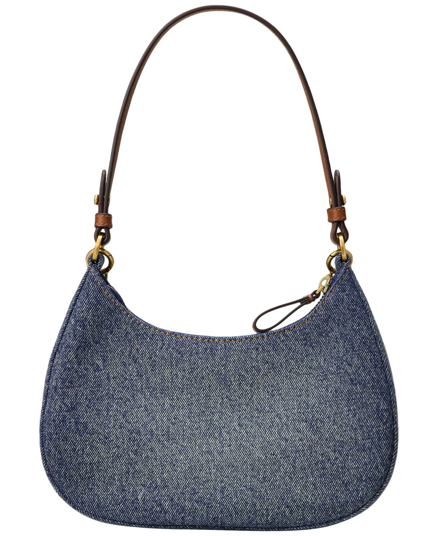 Женская сумка Lauren Ralph Lauren Marcy Denim Medium Shoulder, цвет: Синий / Рыжевато-коричневый — фото 4