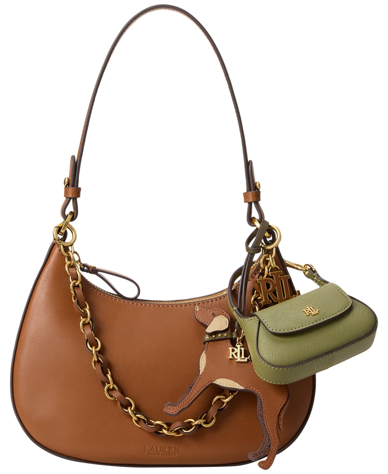 Vizsla Suede-Trim Leather Charm