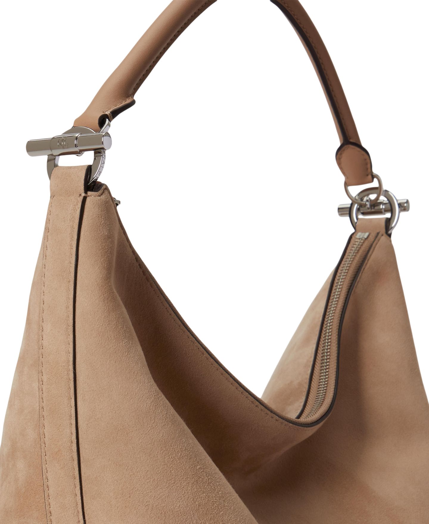 Женская сумка Lauren Ralph Lauren Blaike Large Suede Shoulder, цвет: Рыжевато-коричневый — фото 6