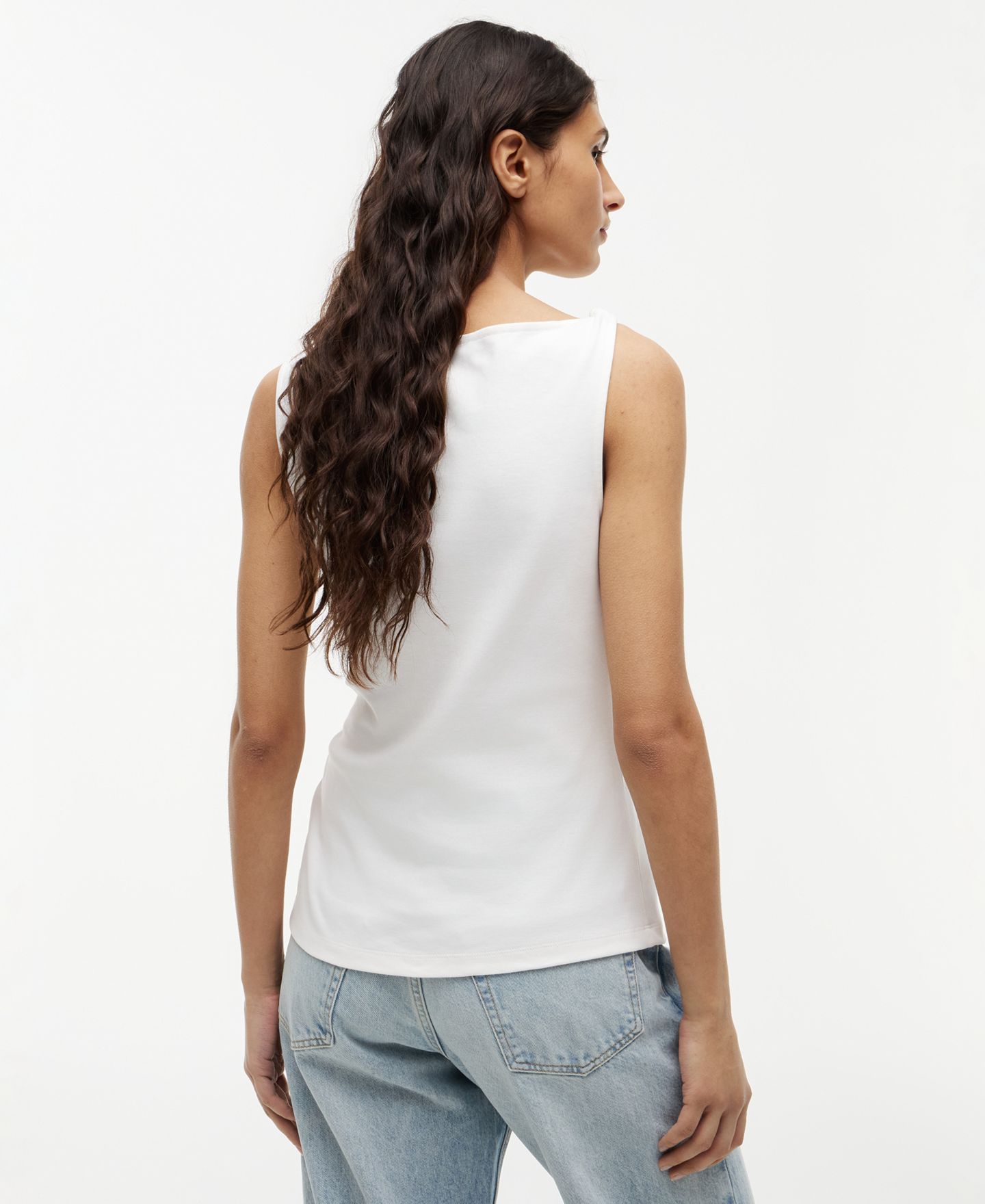 Женский топ Tommy Hilfiger Interlock Knot Sleeveless Cotton Top, цвет: Экрю — фото 4