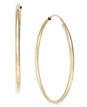 image of Polished Endless Hoop Earrings in 10k Gold