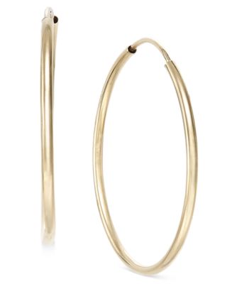 Macy's Polished Endless Hoop Earrings in 10k Gold - Macy's