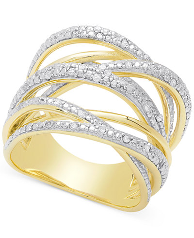 Diamond Orbital Ring (1/4 ct. t.w.) in Sterling Silver or 18k Rose or Yellow Gold-Plated Sterling Silver