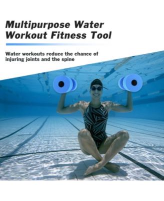 Aquatic Exercise Dumbbells Water Dumbbell Pool Resistance Fitness Barbells with 4 High-Density EVA Foam Pool Weights Dumbbells