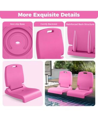 Foldable Pool Chair with Built-in Handle and Backrest Support