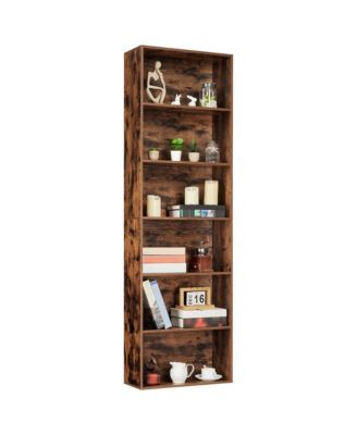 71.4" Tall Rustic 6-Tier Industrial Bookcase, 250Lb Capacity for Home Office and Library