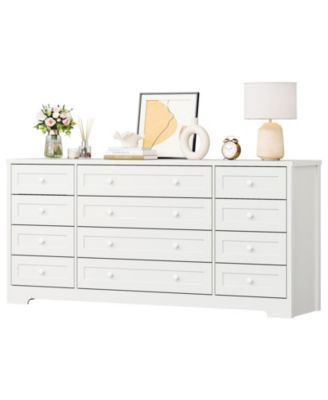 12 Drawer Wood Dressers for Bedroom, Wooden Dresser for Living Room, Hallway, Entryway