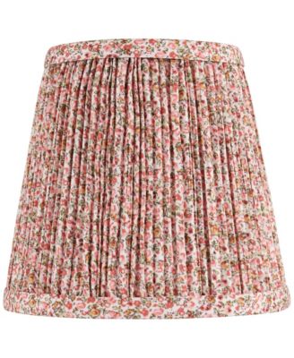 4" Top x 6" Bottom x 5 1/2" High x Print Lamp Shade Replacement Small  Leaf Shirred Pleated Clip On Candelabra