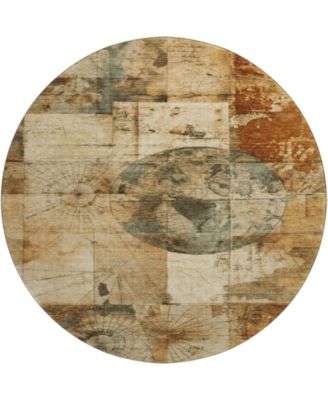 Mayfield Machine Washable AMF1905 8' x 8' Round Area Rug