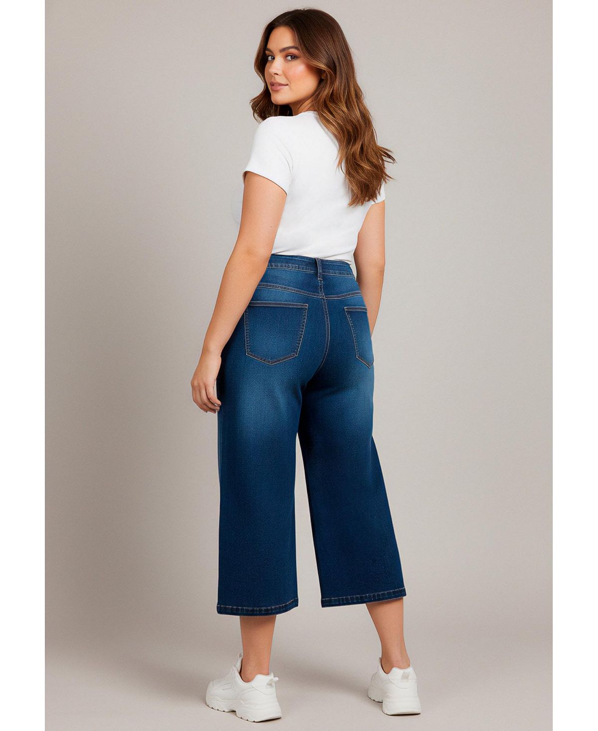 AVENUE Women's Butter Denim Wide-Leg Crop view 3 — MAYCSS fashion products