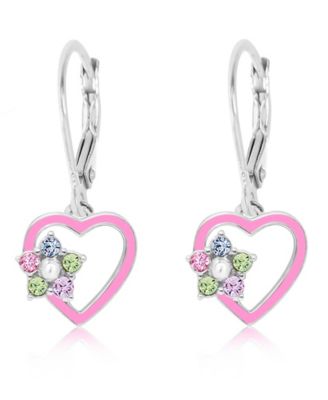 Girls Heart Hypoallergenic Earrings with Sterling Silver Leverbacks