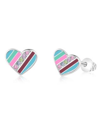 Girls Heart Hypoallergenic Earrings with Surgical Titanium Screwbacks