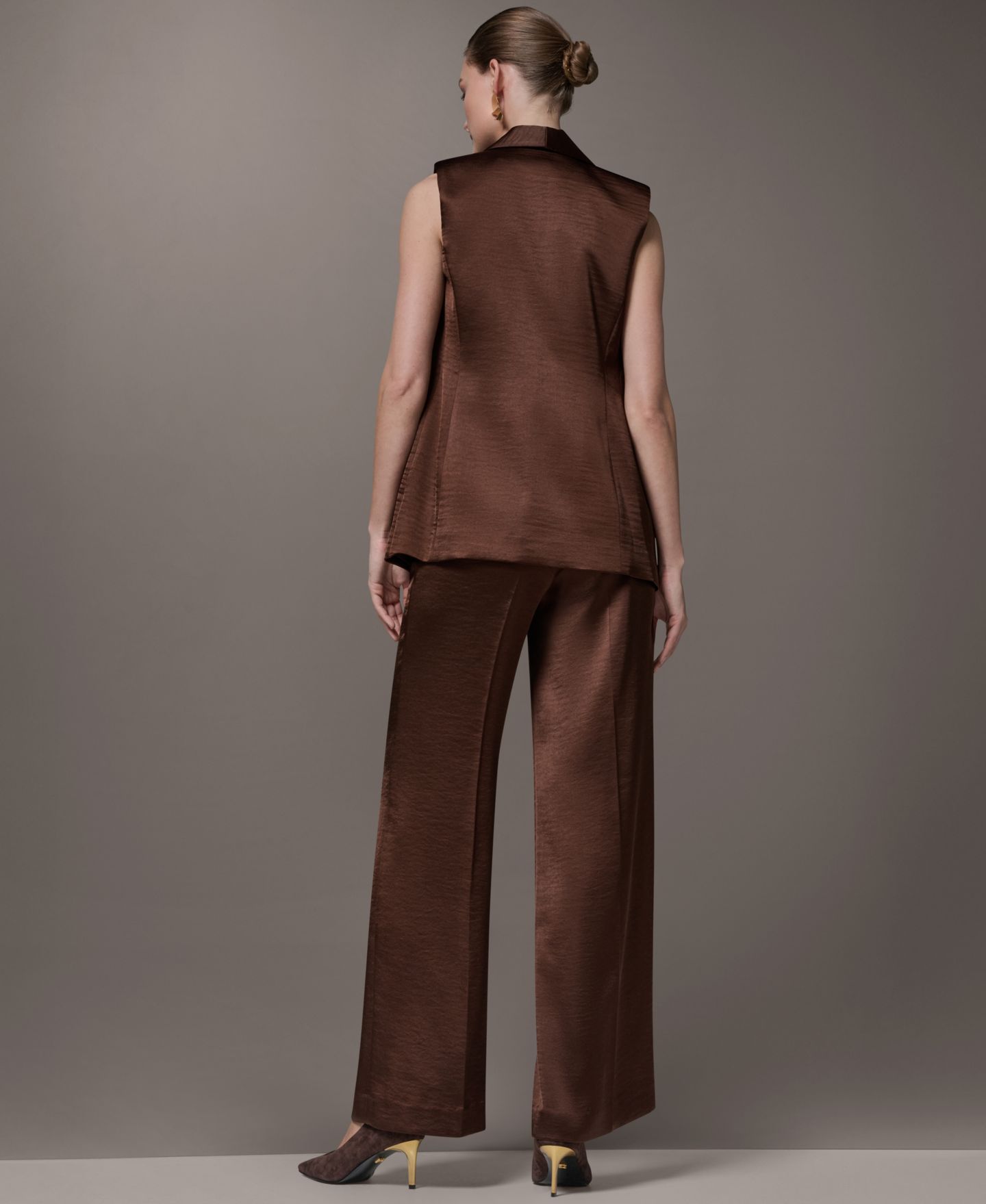 Женский жилет Donna Karan New York Notch Collar Vest, цвет: Canyon — фото 10