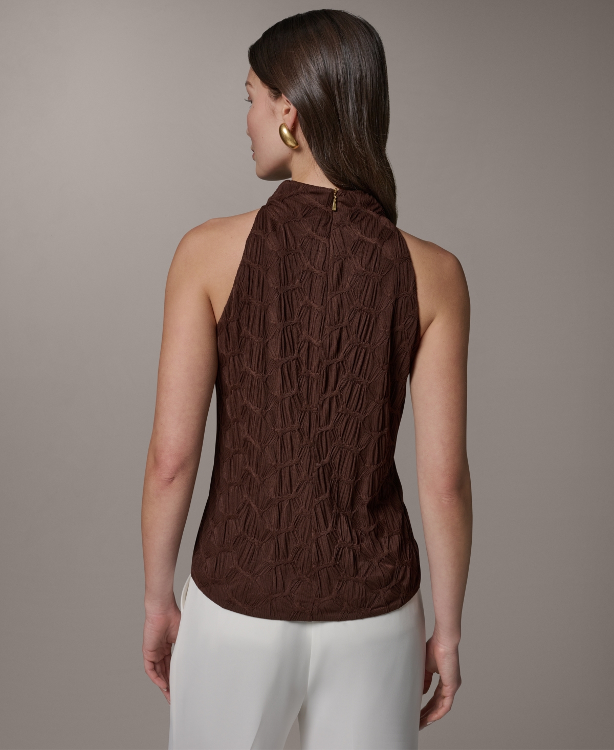 Donna Karan New York Women's Textured Mock Neck Top