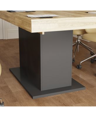 Wooden extendable dining table in for 4-10 people, rectangular kitchen table for home, kitchen, office