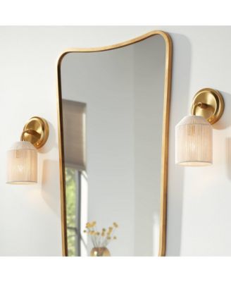 Jacob 11" High Modern Wall Sconce Light Lamp Fixture Mount Set of 2 Bathroom Hardwired Natural Rope Shade