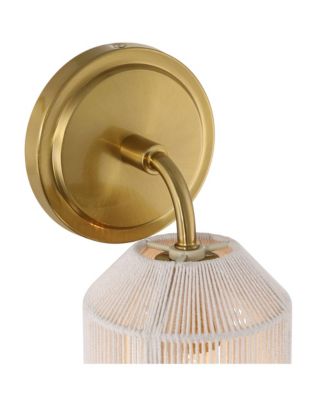 Jacob 11" High Modern Wall Sconce Light Lamp Fixture Mount Set of 2 Bathroom Hardwired Natural Rope Shade