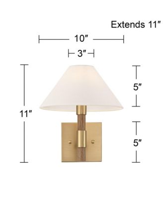 Possini Euro Conrad 11"H Brushed Champagne Wood Wall Sconce Set of 2