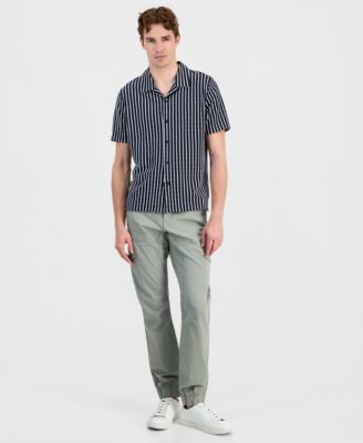 GUESS Men's Rafa Jacquard Knit Short-Sleeve Shirt - Macy's