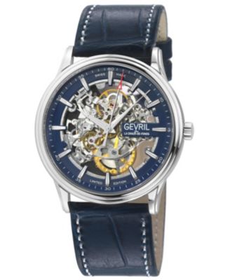 Men's Five Points Swiss Automatic Italian Leather Strap Watch