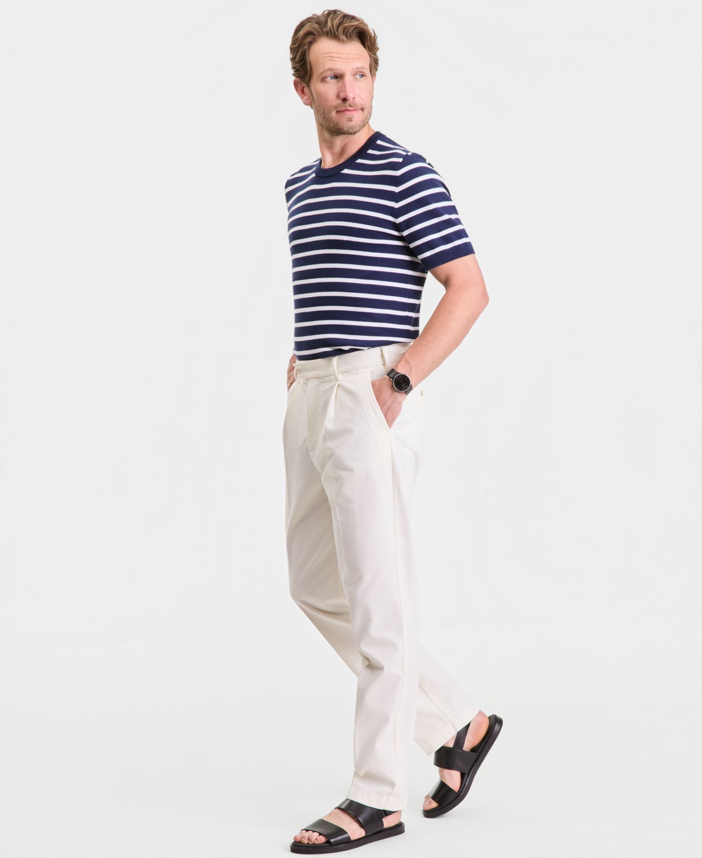 Мужские брюки Club Room Cropped Chino, цвет: Состаренный кремовый — фото 8