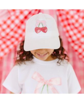 Girls Cherry Sequin Patch Baseball Hat