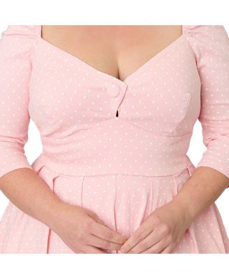 Plus Size Woven Sweetheart Neckline Lamar Swing Dress