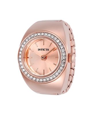 Women's 48945 Mini Ring Watch Quartz 2 Hand Rose Gold Dial Watch