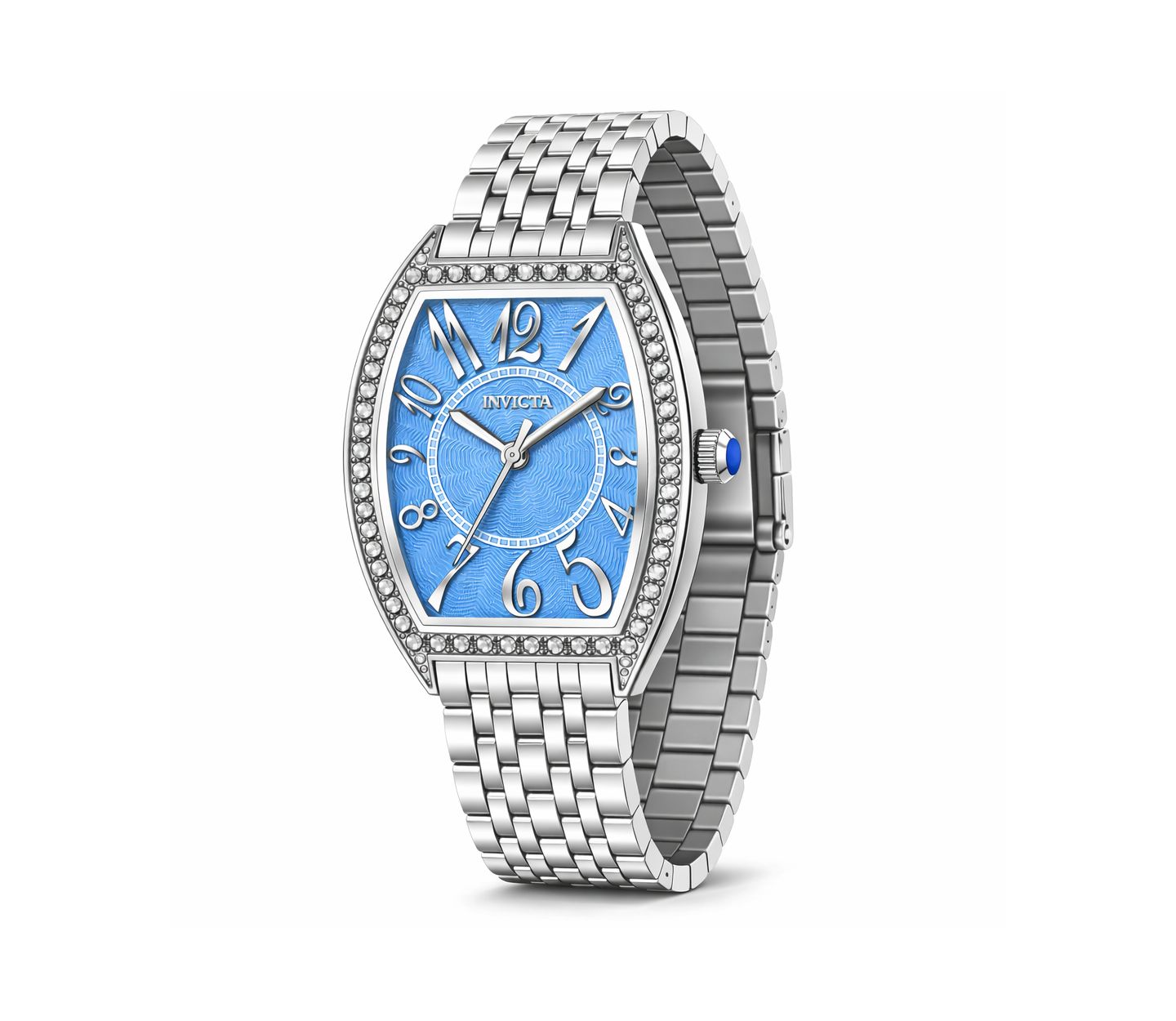 Женские часы Invicta 69273 Wildflower Quartz PC21S Blue Dial, цвет: Серебряный — фото 1