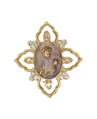 14k Gold Dipped Mary and Child Pin