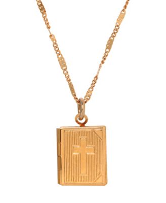 14k Gold Dipped Baby Cross Locket Necklace