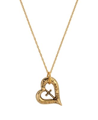 Gold-Tone Heart Cross 18" Necklace