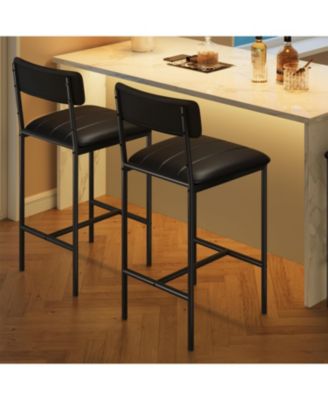 Dining Chair Bar Stools Set of 2 - Counter Height Bar Stools for Kitchen Dining Room