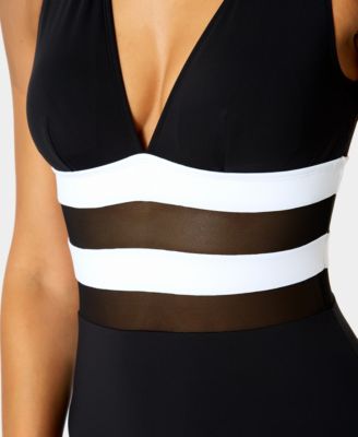 Women's Plunge Front V-Neck One-Piece Swimsuit