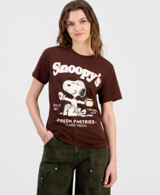 Juniors' Snoopy Pastry Graphic-Print Tee
