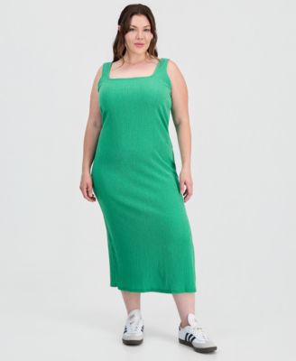 Trendy Plus Size Square-Neck Maxi Dress
