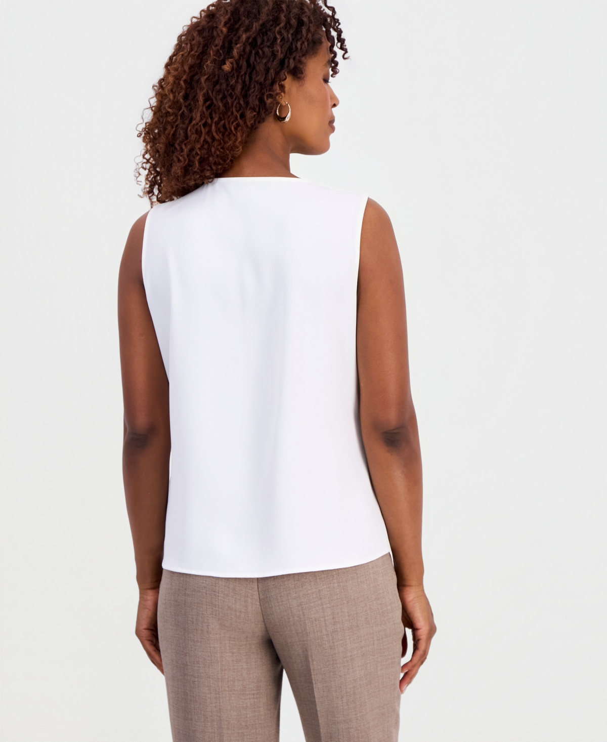 Kasper Women's Ruffled V-Neck Sleeveless Top, Regular & Petite