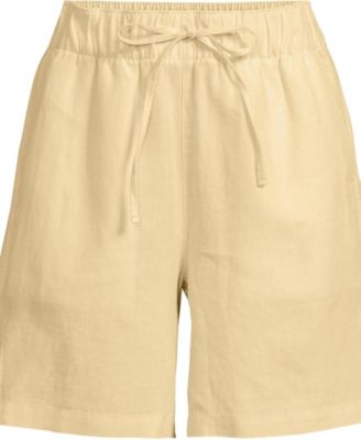 Women's Linen High Rise Pull On 7" Shorts
