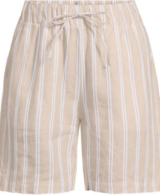 Women's Linen High Rise Pull On 7" Shorts