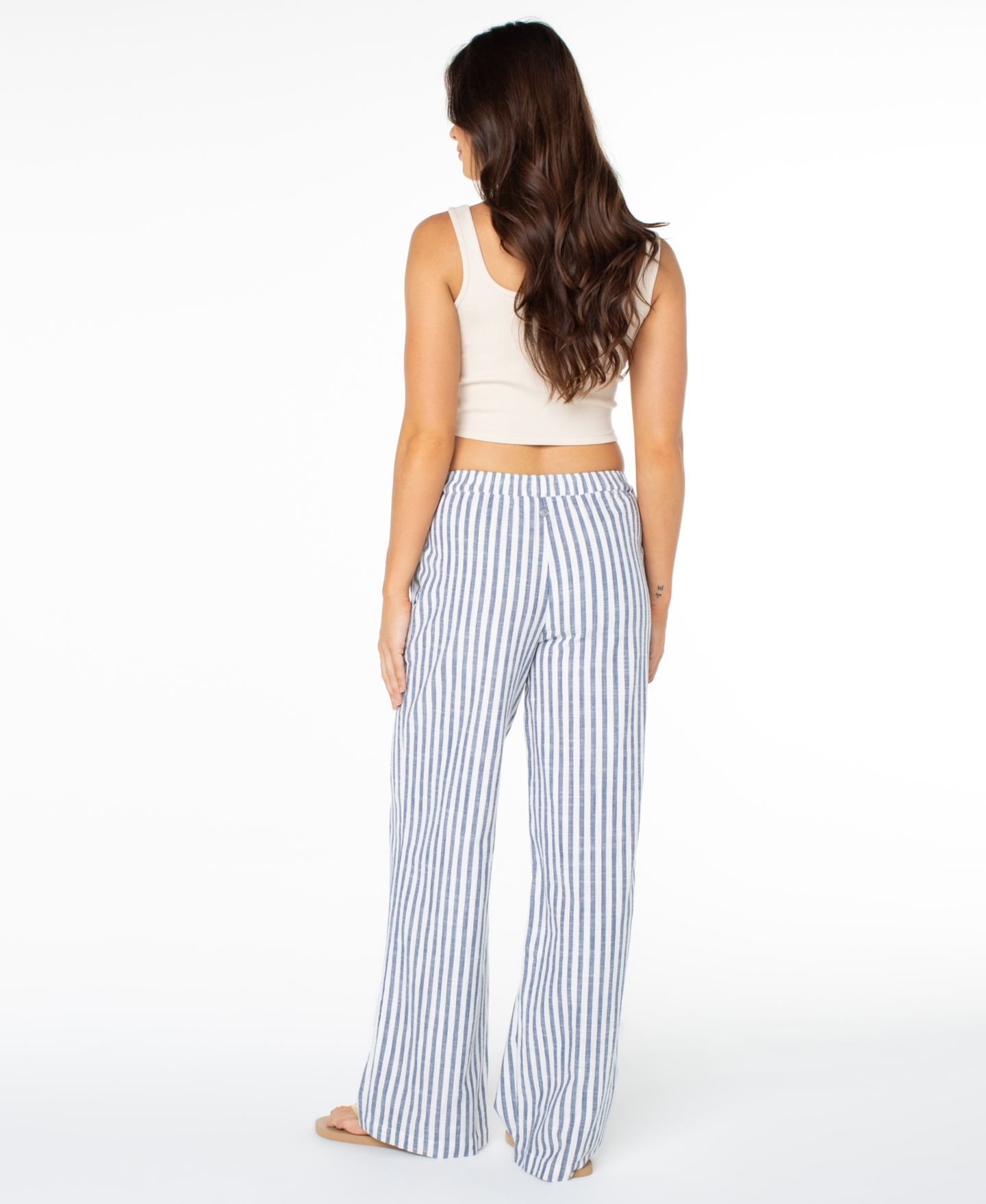 Женские брюки Roxy Mavericks Stripe Print Straight-Leg Trousers, цвет: Синий — фото 4