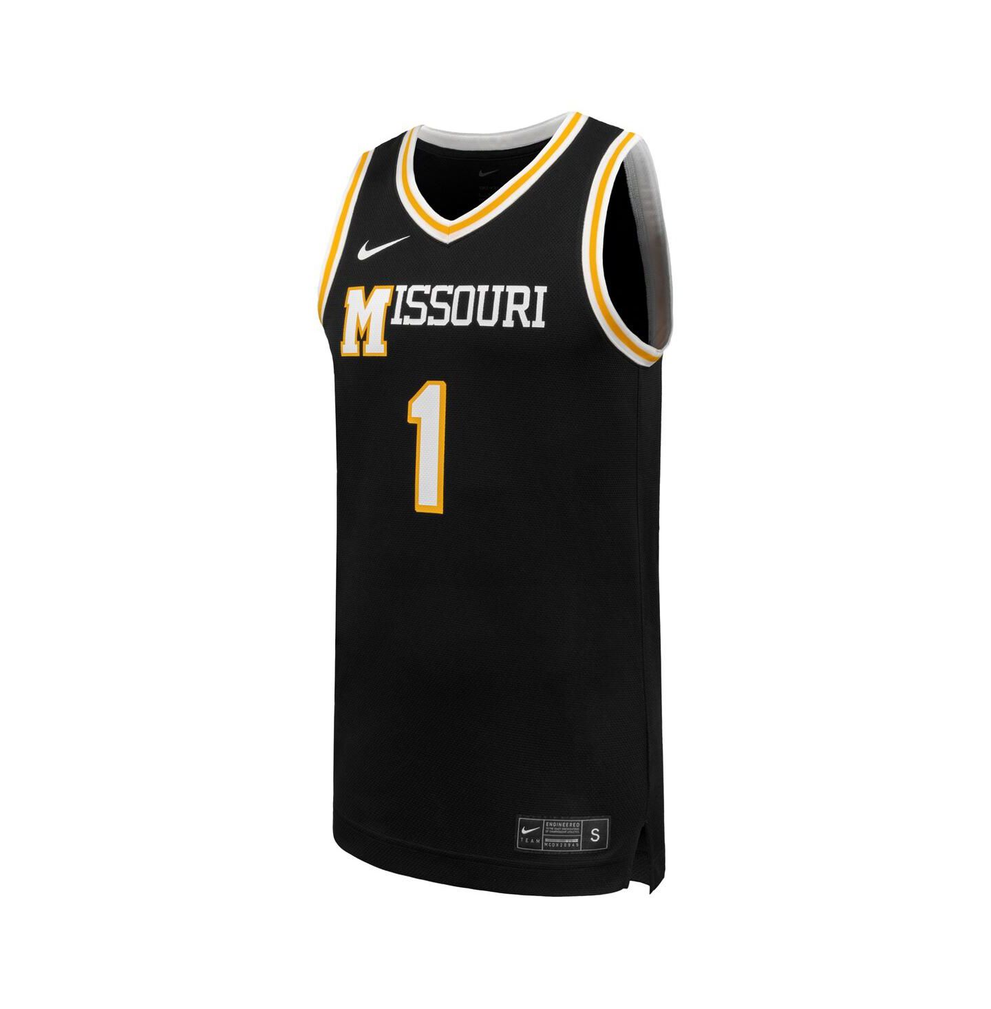 Мужской топ Nike 1 Black Missouri Tigers Replica Basketball Jersey — фото 2