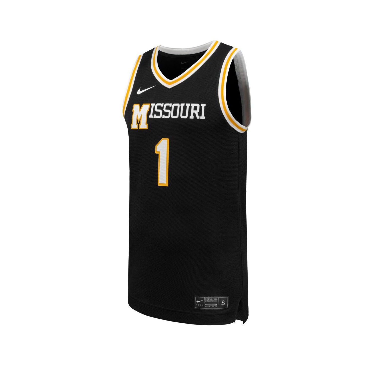 Men's 1 Black Missouri Tigers Replica Basketball Jersey