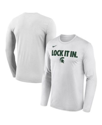 Men's White Michigan State Spartans 2026 On-Court Bench Long Sleeve T-Shirt