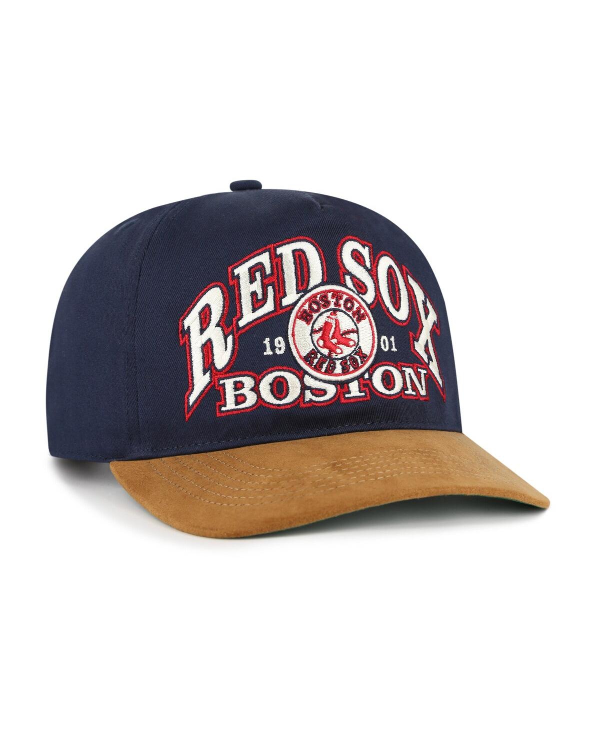 '47 Brand Men's Navy/Brown Boston Red Sox Cooperstown Break Wood Suede Hitch Adjustable Hat