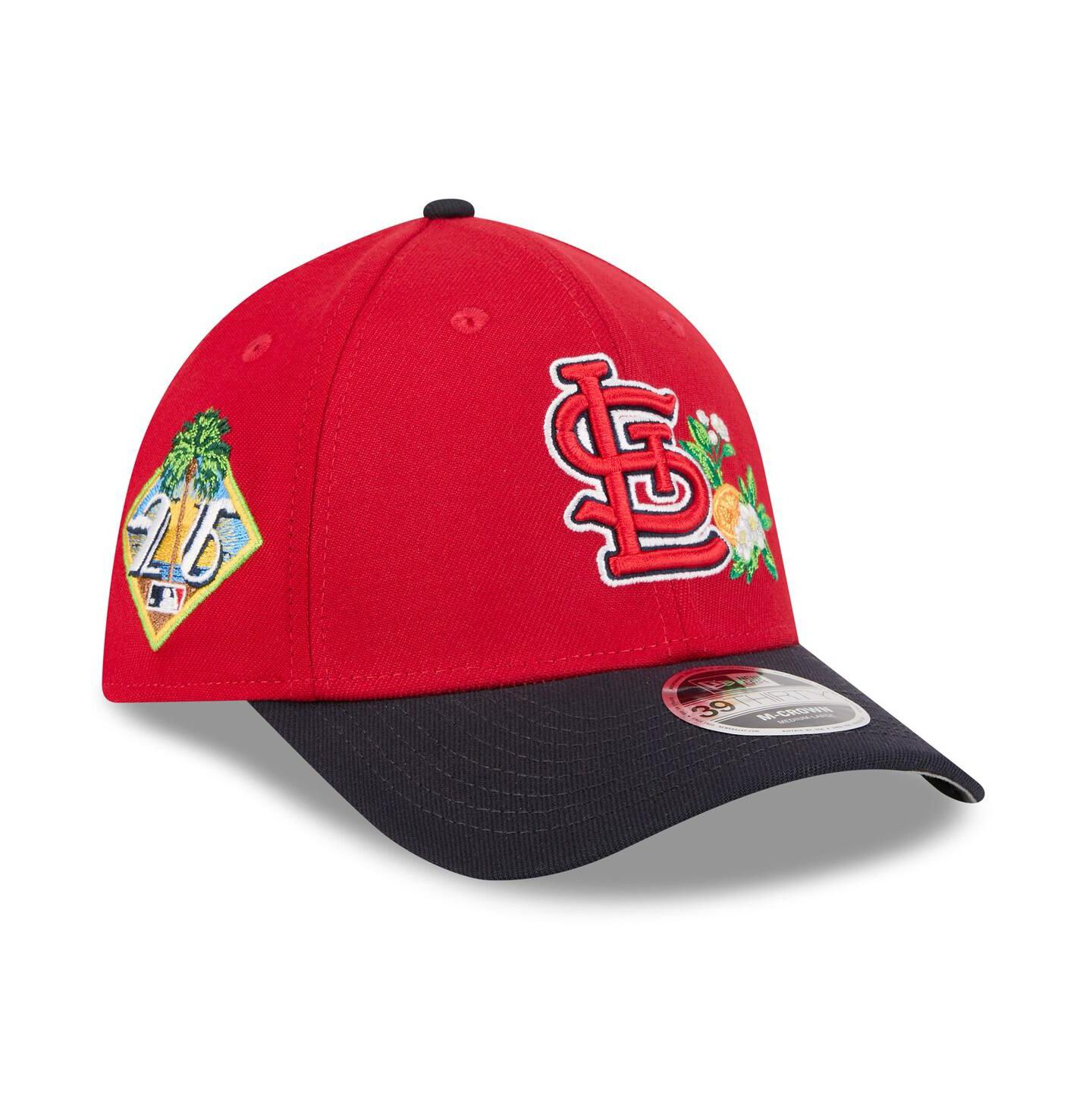Мужская кепка New Era Red/Navy St. Louis Cardinals 2026 Spring Training M-Crown 39THIRTY Flex Hat — фото 1