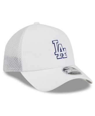 Men's White Los Angeles Dodgers 2026 Batting Practice Apex 9FORTY Adjustable Trucker Hat