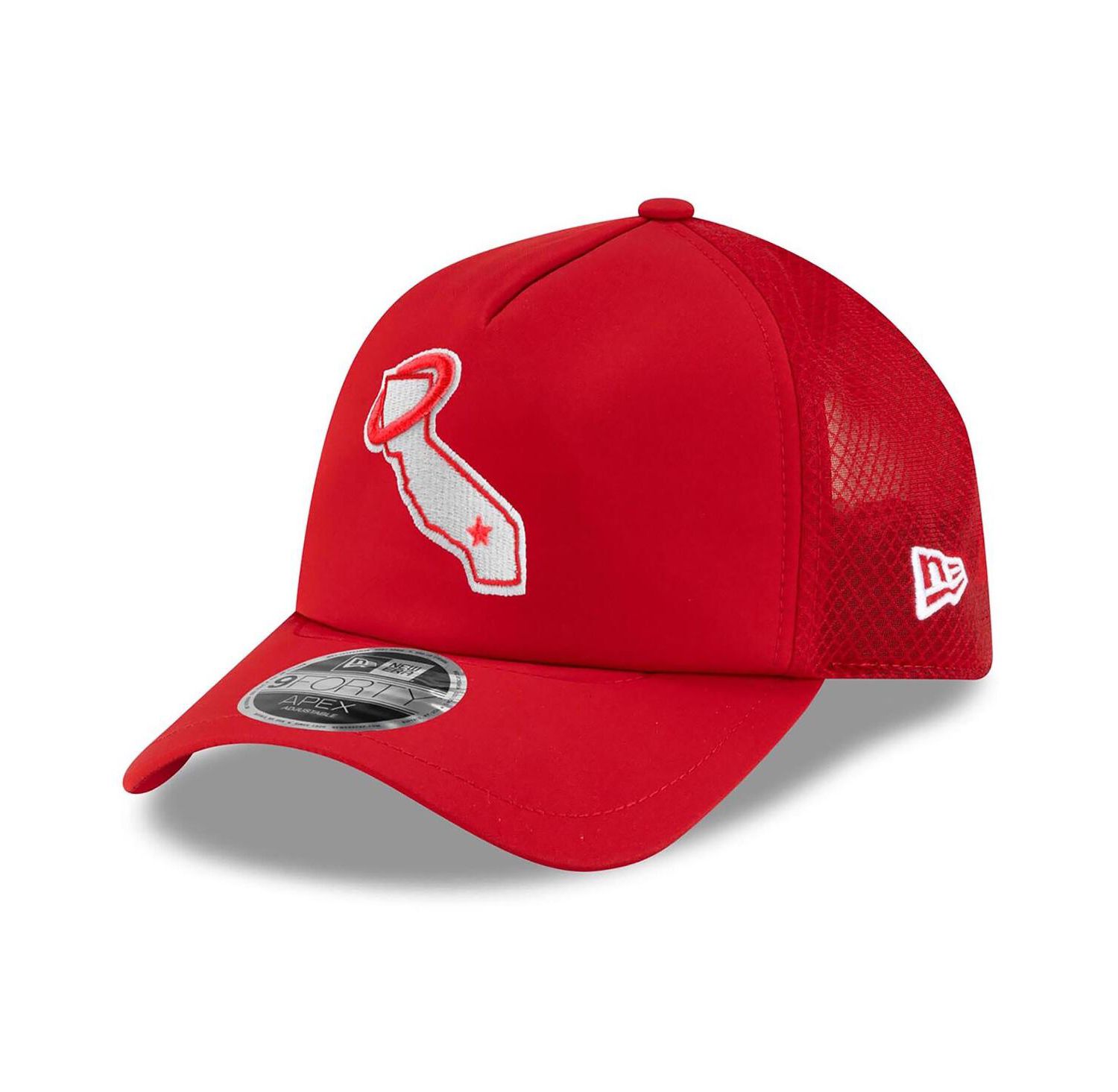 Men's Red Los Angeles Angels 2026 Batting Practice Alternate Apex 9FORTY Adjustable Hat