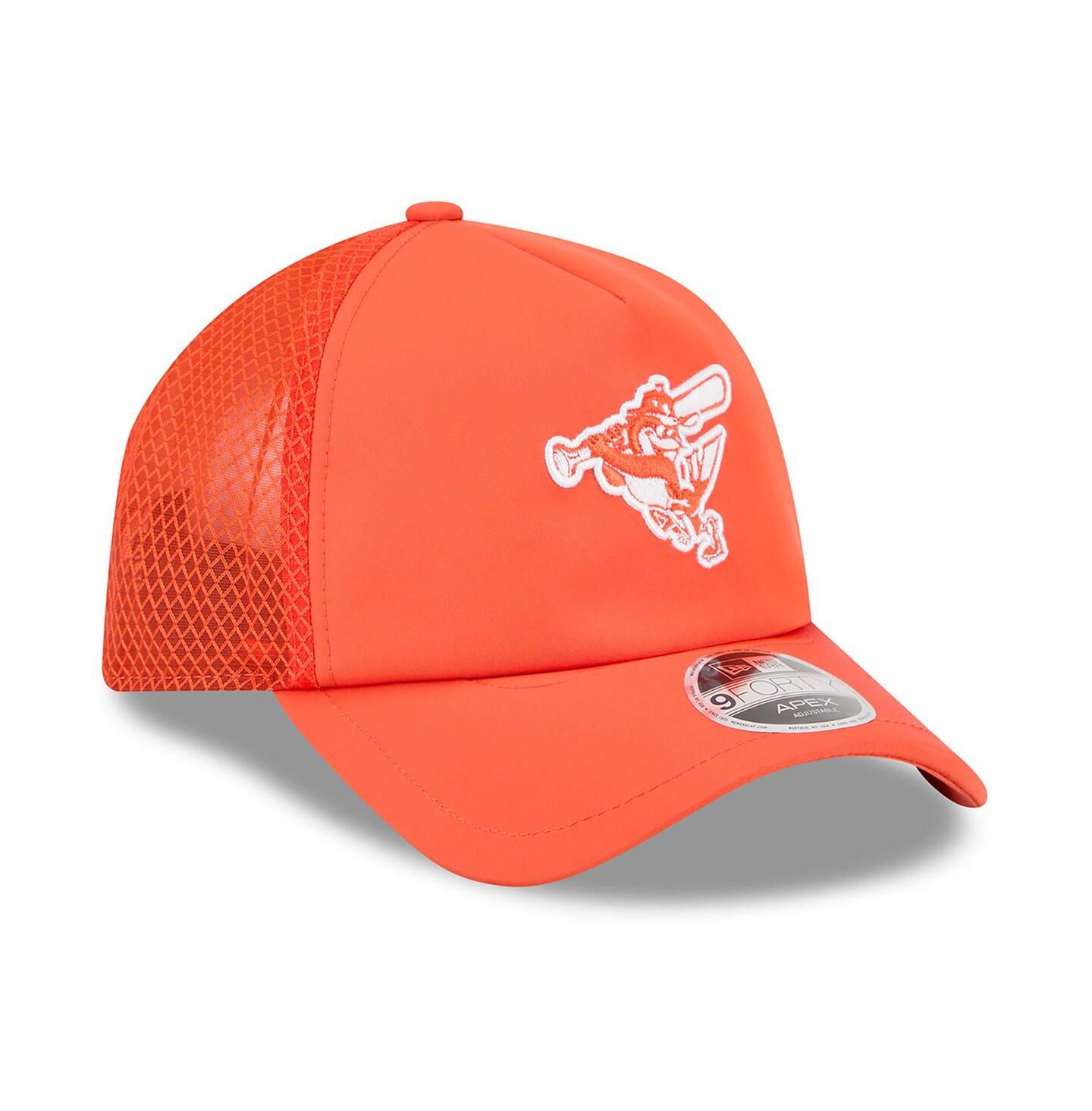 Мужская кепка New Era Orange Baltimore Orioles 2026 Batting Practice Alternate Apex 9FORTY Adjustable Hat — фото 3