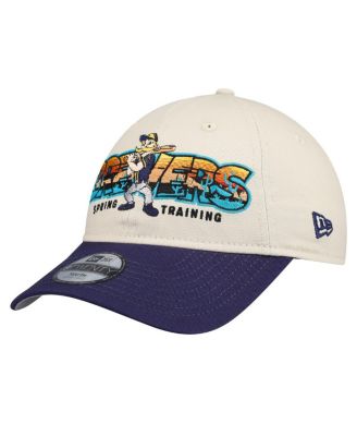 Big Boys and Girls Stone/Navy Milwaukee Brewers 2026 Spring Training Fan Pack Batter 9TWENTY Adjustable Hat