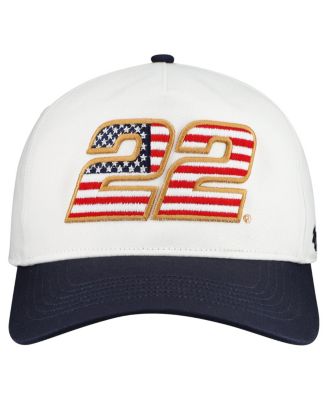 Men's White Joey Logano Flag Fill Two-Tone Team Adjustable Hitch Hat